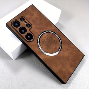 TEMU 삼성 S25, S24, S23, S22, S21 및 노트 20 울트라 플러스용으로 설계된 이 합성 양털 인조 가죽 케이스는 Magsafe 무선 충전을 지원하며, 소프트한 피부 같은 느낌을 제공하며, 버전 디자인으로 마포 잎 패턴이 있습니다.|S21케이스|S22케이스