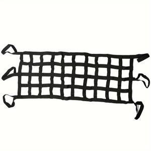 TEMU 1개 블랙 헤비 듀티 카고 넷 커버, 지프 랭글러 TJ JK 07-18용 다기능 탑 루프 스토리지 해먹 침대 레스트 네트워크 커버