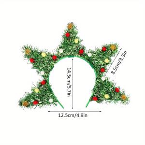 TEMU 크리스마스 트리 헤드밴드와 시퀸 - 귀여운 플라스틱 헤어밴드, 크리스마스 휴일 파티 선물, 의상 장식 및 헤어 액세서리 - 깃털 없음.