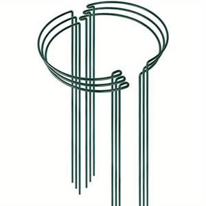 TEMU 6개 세트 헤비듀티 고강도 금속 식물 지지대 - 24인치 반원형 정원 케이지, 파우더 코팅 그린 마감, 튼튼한 철사로 토마토, 수국, 모란, 장미, 실내/외 화분용 - 간편 조립, 방풍 및 재사용 가능, 식물용 정원 프레임,실내 식물 액세서리,식물 벽걸이 클립,식물 액세서리,식물 클립