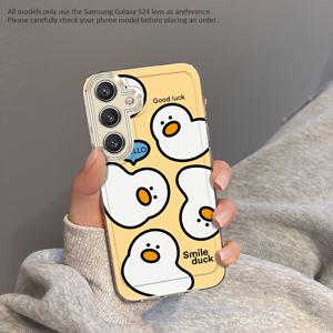 TEMU 럭키 덕 폰 케이스 삼성 갤럭시 A02 A03S A04 A05S A06 A13 A14 A15 A16 5G A21S A22 A23 A24 A25 A32 A34 A35 A50 A52 A53 A54 A55 A73 S21 울트라 S22 플러스 S23+ S24 FE 호환 만화 투명 방수 충격 방지 풀 커버리지 소프트 쇼크프루프 보호 창의적 심플 패셔너블