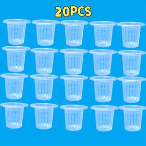 TEMU 수경재배용 20개/세트 토양 없는 재배 장비 수경식물 배추 화분 튜브형 채소 묘목 플라스틱 그물 냄비, 전기 불필요