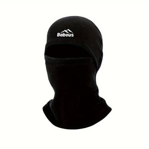 TEMU 두꺼운, 따뜻한 겨울용 얼굴 마스크, 야외 활동용 코지 플리스 안감 발라클라바 - 블랙|마스크