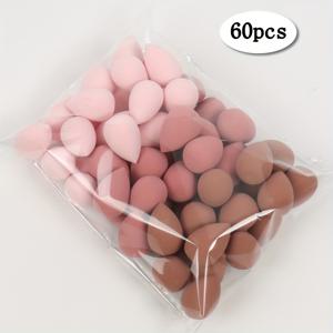 TEMU 60개 미니 메이크업 스폰지, 수분 흡수성 폴리우레탄(PU) 재질, 향수 없는, 액체, 크림, 파우더, 다색, 라텍스 없음, 방수, 모든 피부 타입에 적합