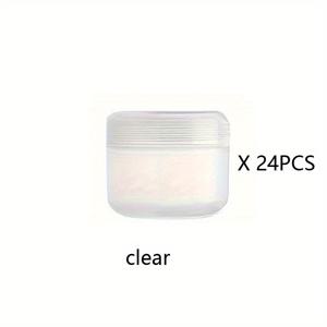 TEMU 12/24개 50G/50ml (1.7oz) 화장품 용기, 라이너 및 돔 뚜껑 포함, 화장품 샘플, 크림, 로션용, 화이트 핑크, 그린, 옐로우, 클리어