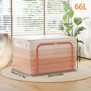 TEMU 투명 창이 있는 휴대용 플라스틱 보관함 2개, 독립형 옷장 정리함, 날씨에 내성을 가진 천 보관함, 코트, 이불, 담요, 옷 및 침구용, 3.2 큐빅 피트 이하 용량