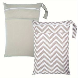 TEMU 2개 세트 재사용 가능한 젖은 건조 가방, 지퍼 포켓이 있는 천 기저귀 가방 여행 해변 수영장 보육소 더러운 물품 요가 체육관 바지 또는 젖은 옷용