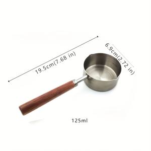 TEMU 1pc 304 스테인리스 스틸 미니 냄비, 노스틱, 인덕션 호환, 나무 손잡이, 주방 조리 냄비, 0.5L, 가정용
