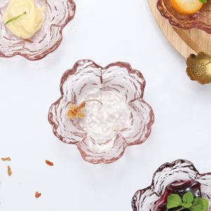 TEMU 6개 세트, 일본 스타일 벚꽃 유리 접시, 투명한 맛 담그는 그릇, 귀여운 양념용 접시, 음식 공급 장비, 식기, 서빙 트레이, 식사 서비스용 분할 플래터