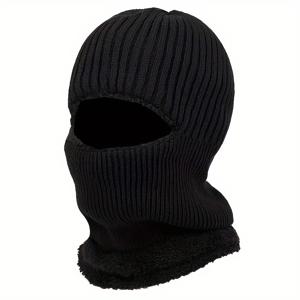 TEMU EDIKO 남성 겨울 발칼라 스키 마스크 - 조절 가능한 스트랩이 있는 니트 풀 페이스 커버, 차가운 날씨 야외 스포츠, 사이클링, 크리스마스 선물, 차가운 날씨 스키 마스크, 사이클링 액세서리, 리브드 텍스처