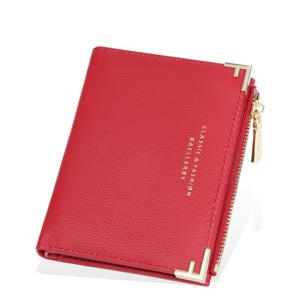 TEMU Baellerry 미니 여성용 지갑, 짧은 멀티 카드 슬롯 간단한 얇은 카드 홀더 지퍼 동전 지갑, 소형 지갑