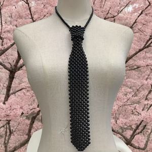 TEMU 1개 여성용 우아한 넥타이 - 탈착식 칼라 액세서리, 블랙 & 화이트 플라스틱 모조 웨딩, 프롬, 비즈니스 미팅용, 블라우스 & 정장용 손세탁 가능한 넥타이