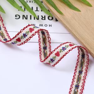 TEMU 2 야드 자수 하트 레이스 리본, 1.7cm 너비, 폴리에스터, 다양한 색상 (빨간색, 분홍색, 파란색), 데이 선물 포장, 리본, 헤어 액세서리, 의류 및 가방 장식용