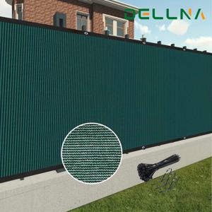 TEMU DELLNA 1개입 고강도 사생활 보호 울타리 스크린 - x 15m 다크 그린 야외 그늘막 커버, 체인 링크 울타리, 벽, 정원, 수영장용 UV 저항 PE 메시