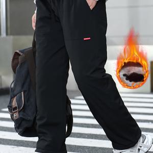 TEMU 남아용 두꺼운 스노우 팬츠, 가을 겨울 따뜻한 스포츠 바지, 중대형 키즈에게 완벽한