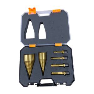 TEMU 6피스 나무 쪼개기 키트 (드릴 비트 2개 + 연결봉 4개 포함) - 골든 해머 드릴, 나무 쪼개기 액세서리 - 원형/사각/육각 손잡이로 편리한 나무 절단 가능한 다용도 나무 절단기, 장작 준비,야외 목공,멀티쉐이프 핸들,임업 근로자,DIY 애호가