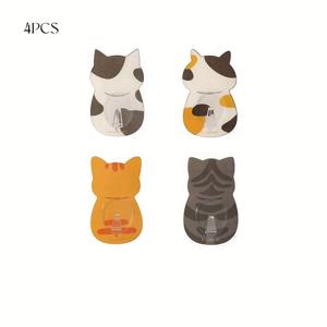 TEMU 4팩 귀여운 고양이 프린트 후크, 벽걸이, 쉬운 설치, 내구성 있는 U형 플라스틱 행거, 강력한 접착제, 흔적 없음, 욕실 및 주방 액세서리, 수건, 브러시, 헤드폰, 안경, 앞치마 보관, 후크