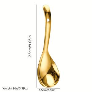 TEMU 1개 골든 스테인리스 스틸 논스틱 쌀 & 요리 숟가락 - 스시, 소스, 주방용 두꺼운 디자인 - 내구성 있고 쉽게 청소할 수 있음, 크리스마스에 가장 적합