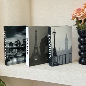 TEMU 3개의 아르 데코 스타일 책 세트, 클립 온 잠금 장치가 있는 비 방수 종이 장식 책, 직사각형 모양, 예술 및 공예, 가정 및 호텔 탁상 장식, 포즈 소품, 계절 휴일 장식에 이상적