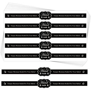 TEMU 식품 소매 패키지 밀봉 스티커 9x1 인치 안전 보안 방해 방지 뚜껑 스티커 스티커 200pcs 방해 방지 밀봉 신선도 라벨 수제 공예 베이킹 (하얀/빨간/검은색)