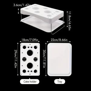 TEMU 2개 멀티기능 플라스틱 케이크 장식 스탠드 세트, 스테인리스 스틸 파이핑 랙, 미끄럼 방지 트레이, 접이식 아이싱 백 거치대, 페이스트리 팁 오거나이저 - DIY 케이크 장식을 위한 무전기 베이킹 도구
