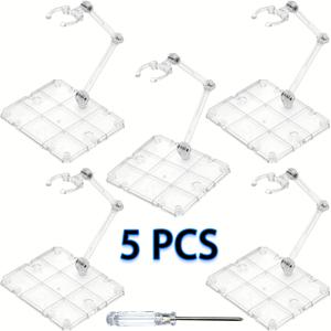 TEMU 5/10 팩 액션 피규어 디스플레이 스탠드, ABS 소재, BJD HG RG SD SHF 건담 1/144 모델과 호환, 드라이버 포함 인형 쇼케이스 스탠드