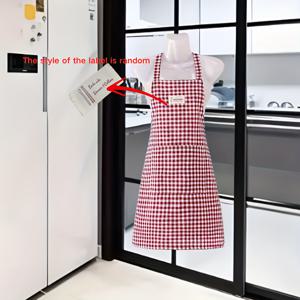 TEMU 1개 스타일리시한 검정 & 흰색 체크무늬 앞치마 - 내구성 있는 폴리에스터 원단, 주방, 레스토랑, 카페, 사용에 완벽 - 사계절 착용 가능, 멋진 휴일 선물, 요리사 선물 | 스타일리시한 앞치마 | 매끄러운 질감의 원단