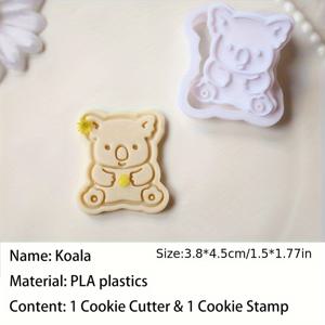 TEMU 귀여운 코알라 포옹 동물 쿠키 커터 몰드 창의적인 비스킷 스탬프 3D 플라스틱 페이스트리 아이싱 쿠키 케이크 베이킹 액세서리 공급업체 - 개학 준비
