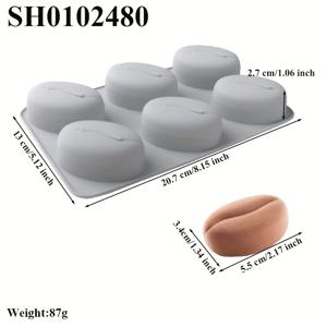 TEMU 6개 구멍 커피 비ーン 모양 실리콘 베이킹 몰드 - 무스, 초콜릿, 젤리, 푸딩, 프랑스 디저트에 적합 - 휴일 베이킹(크리스마스, 할로윈, 부활절, 추수감사절, 라마단)용 다용도 주방 가전제품, 크리스마스 몰드