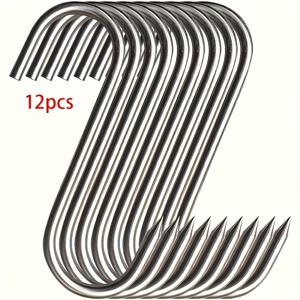 TEMU 12개/50개 대형 18cm/7.08인치 S자 고리 - 모던 벽걸이 S고리, 간편한 설치, 걸이용, 벽걸이 고리, S고리, S고리, S고리 디자인, 벽걸이용 S고리