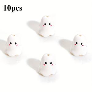 TEMU 10개 귀여운 아크릴 할로윈 참스 - 호박, 박쥐 & 거미가 있는 DIY 귀걸이, 목걸이 & 폰 스트랩용 디자인, 튼튼한 플라스틱 축제 공예품, 장난기 있는 할로윈 액세서리, 할로윈 장식, 축제 공예 재료, 기발한 참 디자인, 컬러풀 참 디자인