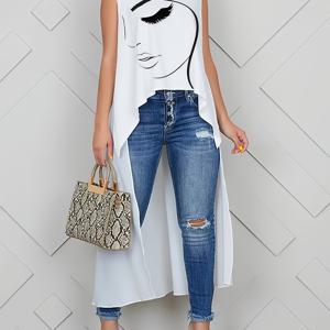 TEMU 패션 페이스 프린트 롱 티셔츠, 여성 가디건 탑, 크리스마스 선물 여성 케이프 드레스