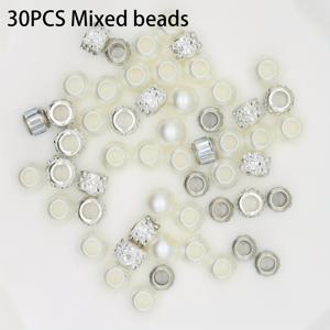 TEMU 혼합 모조 및 라인스톤 구두 끈 비즈 장식 버클 30개 세트