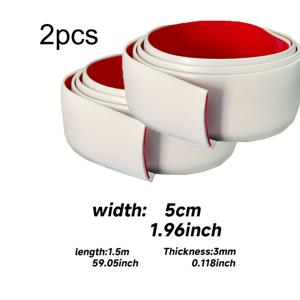 TEMU 오른쪽 휠 아치 보호대 2개 세트 - 3mm 두께의 PVC 방수 및 녹 방지 커버, 드릴 없는 접착식 설치, 매트 마감 자동차 휠 아치 가드, 페인트 보호용 | 부드러운 표면 적용 | PVC 소재