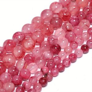 TEMU 4-12mm 자연석 레드 쿼츠 원형 여유로운 간격의 비즈, 보석 만들기 DIY 우아한 팔찌, 목걸이, 귀걸이, 손수작업 공예 액세서리, 여성용 선물