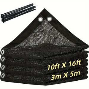 TEMU 1pc 블랙 70% 선샤인, 강화된 그롬메트가 있는 다양한 크기 - 정원, pergola, 데크, 포르치, 차포트, 식물 선샤인용 내구성 있는 폴리에틸렌 재질 - 야외 사용 및 동물 수용용실에 적합, 선샤인 솔루션|장식 테두리|내구성 있는 선샤인
