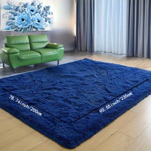 TEMU 1개 포함형 럭셔리 플러시 매트 - 78.74x90.55인치 직사각형 100% 폴리에스터, 초소프트 & 내구성 있는 단색 거실용 매트, 침실, 공부방 - 사계절 사용 및 휴일 장식 (드라이클린 전용), 침실 편안함 | 아늑한 홈 액센트, 거실용 러그