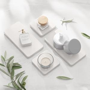 TEMU 4pcs 흡수성 흙 트레이 주방 세면대 손 세척제 홀더 식물 그늘 드라이잉 매트|식기건조기