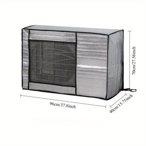 TEMU 에어컨 야외 기계 태양 방지 커버, 알루미늄 필름 반사 열 절연, 야외 기계 비 및 눈 보호, 사계절 유니버설|에어컨실외기커버|에어컨커버