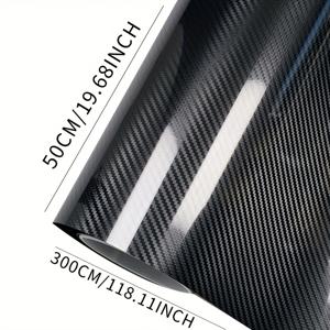 TEMU 1 롤 50cm x 300cm 5D 고광택 블랙 카본 섬유 비닐 버블 프리 에어 릴리스 자동차 랩 필름 - DIY 자동차 데칼, 내구성 있는 PVC 재료, 차량 외부 스타일링에 이상적, 창용 자동차 데칼