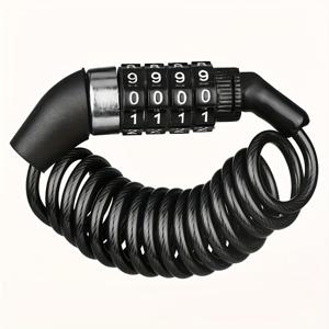 TEMU 헬멧 잠금장치, 4자리 자전거 번호 조합식 자물쇠 세트, 휴대용 바이크 휠 및 짐 보관용!