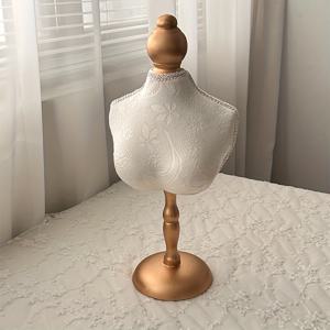 TEMU 1개 목걸이 보관 스탠드 골든 돌 핑크 프린트 플란넬 여성용 휴일 선물용 고급 목걸이 디스플레이 스탠드