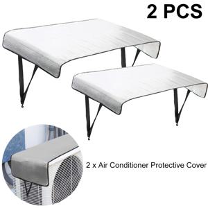 TEMU 2개 에어컨 보호 커버, 알루미늄 AC 실외기 커버, 햇빛 차단, 비·바람 방지 및 방진, 열차단 필름 포함 에어컨 먼지 커버, 후크 장착 실외기 비 커버, 에어컨 커버|실외기커버|실외기없는에어컨