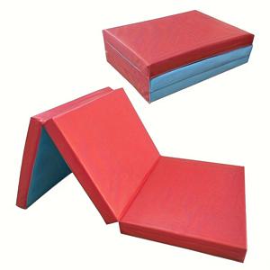 TEMU 세층 접이식 체조 매트, PVC 스포츠 매트, 피트니스, 댄스, 요가에 적합 - 내구성, 방수, 미끄럼 방지 훈련 매트, 앉는 운동 및 스포츠에 적합