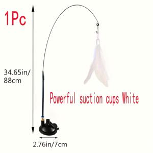 TEMU 1개/4개 강력한 흡착 컵 베이스가 있는 고양이 장난감, 컬러풀 인공 깃털 티저 완드 긴 막대 고양이 장난감, 벨이 달린 재미있는 상호작용 고양이 장난감, 모든 품종의 고양이가 함께 놀기에 적합, 배터리 없음, 고양이 장난감 리필, 자동 고양이 장난감, 고양이용 장난감, 귀여운 플러시, 플러시, 고양이 플러시, 플러시 고양이