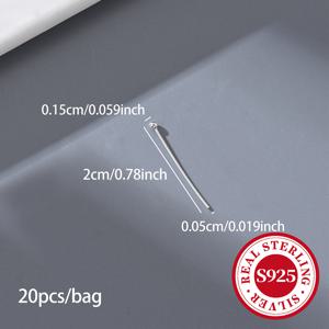 TEMU 20개 세트 S925 순 925 실버 볼 핀 라운드 헤드 길이 15/20/25/30/35mm 수제 DIY 비즈 팔찌 목걸이 펜던트 귀걸이 액세서리|은목걸이