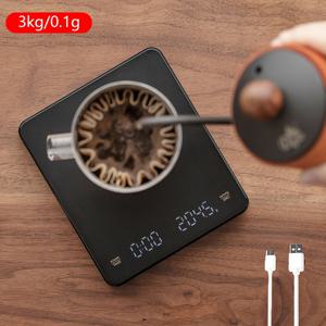 TEMU 0.1g LCD 디스플레이 커피 저울, 오즈/밀리/시간 계량, 고정밀 열에 강한 무게 측정, TYPE-C 충전 기능이 있는 일상 생활용 휴대용 커피 추출기