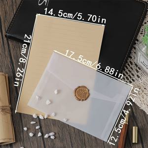 TEMU 창의적인 투명velopes와 문구 세트 30개, 감사 편지, 사랑 편지, 축제, 파티 초대장에 적합한 인사 카드 및 포스트 카드 포장 가방, 20장의 문구 및 5장의velopes 및 5장의 왁스 밀봉이 포함되어 있습니다.|편지지|실링왁스