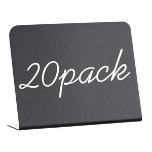 TEMU 20개 L자형 미니 칠판 사인 아크릴 버펫 태그, 메시지 보드용 작은 검은색 음식 전시 스탠드 - 결혼식, 텐트, 생일 파티용