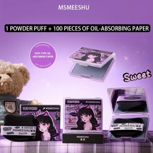 TEMU 100개의 오일 흡수 시트 + 1 팽창 시트 - MSMEESHU 팽창 스타일 오일 흡수 종이, 메이크업에 영향을 미치지 않고 오일을 흡수, 오일 제어를 위한 탄소 파우더 함유, 메이크업 미러 포함, 휴대용 및 사용하기 쉽습니다, 여름 필수품.